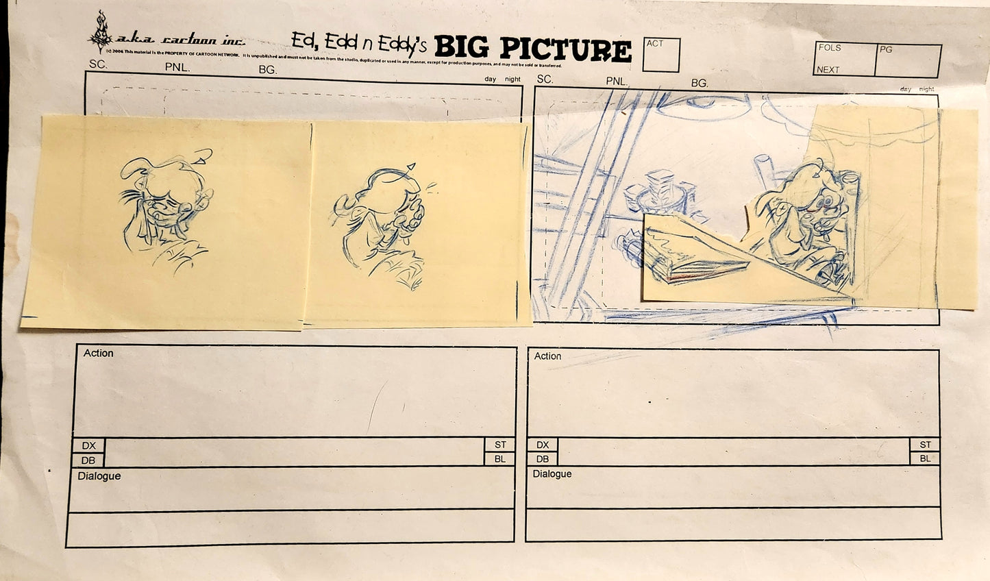 EEnE "Big Picture Show" Crying Double Dee Storyboard Drawings