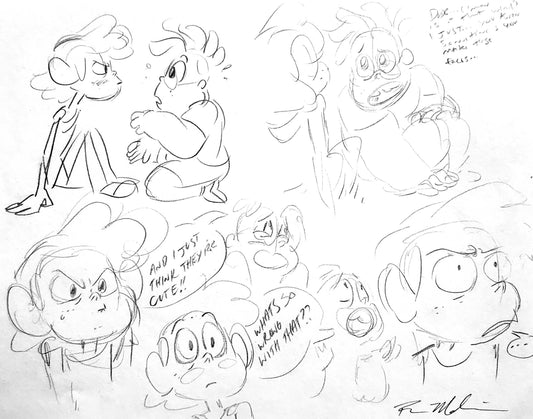 SU "Cute & Weird" 2 pages - Lars & Ronny Horror Club - Original Development Page w/COA