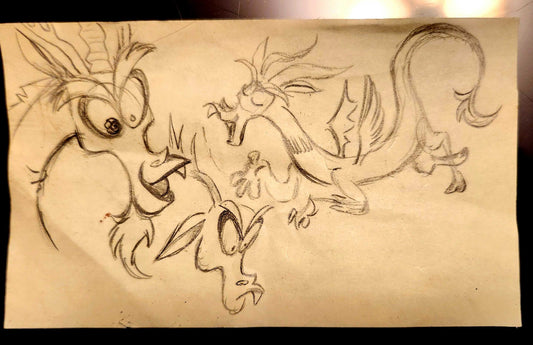MLP: FIM Original Discord Sketch #2 — Graphite on Paper (Signed, w/ COA)  One-of-a-kind