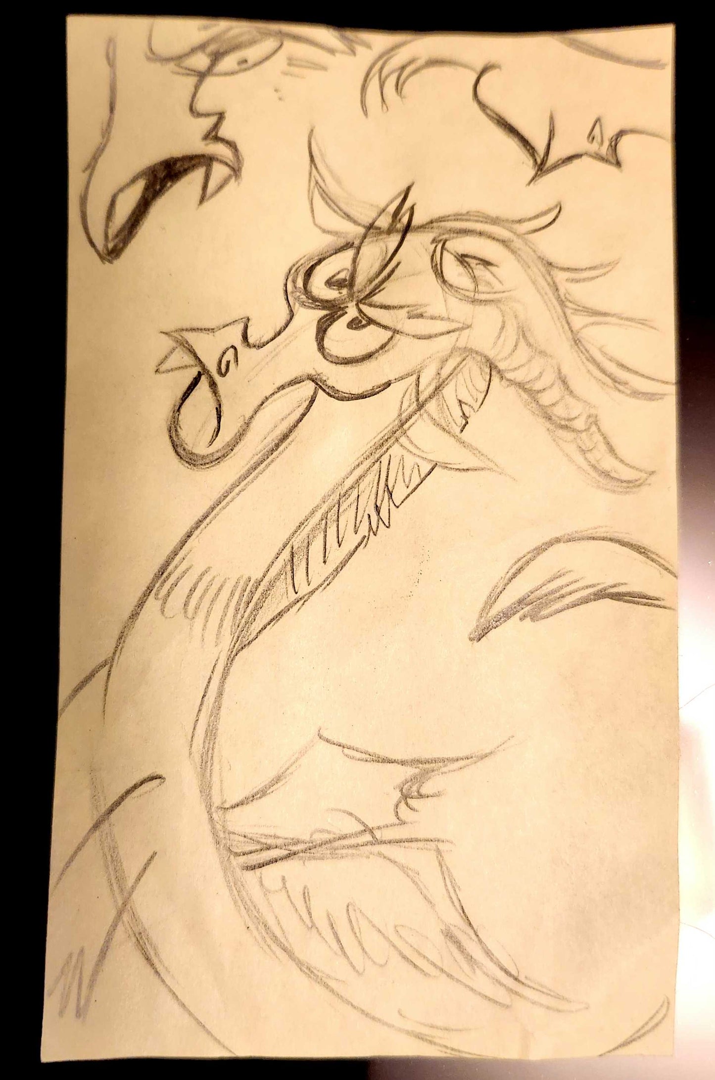 MLP: FIM Original Discord Sketch #1 — Graphite on Paper (Signed, w/ COA)  One-of-a-kind