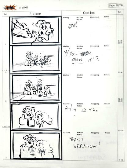 Beach City Horror Club - 9 Page Set - Storyboard Comic/Thumbnails w/Writing