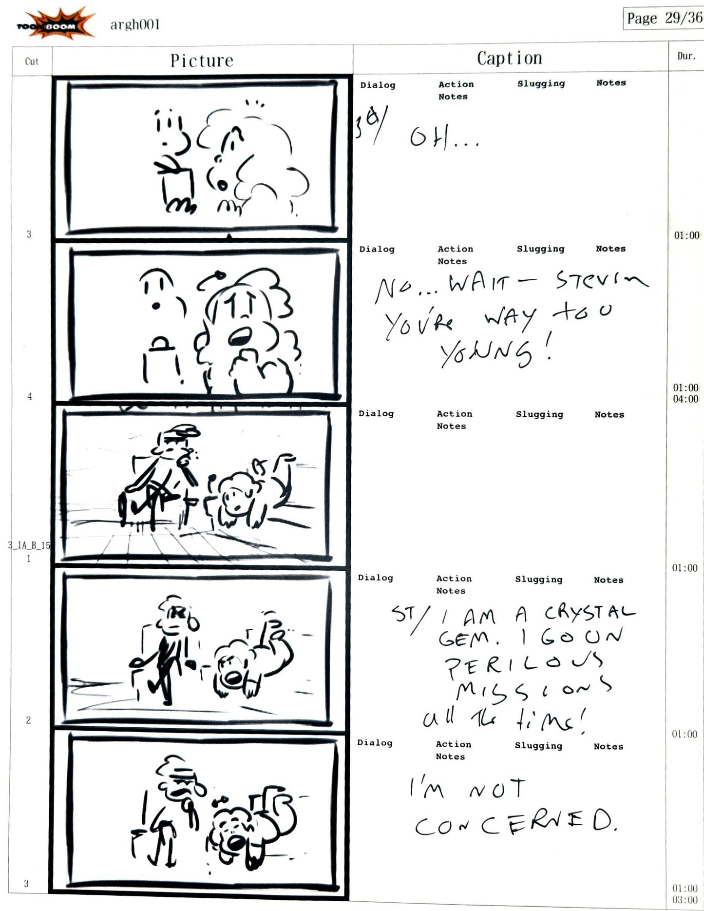 Beach City Horror Club - 9 Page Set - Storyboard Comic/Thumbnails w/Writing
