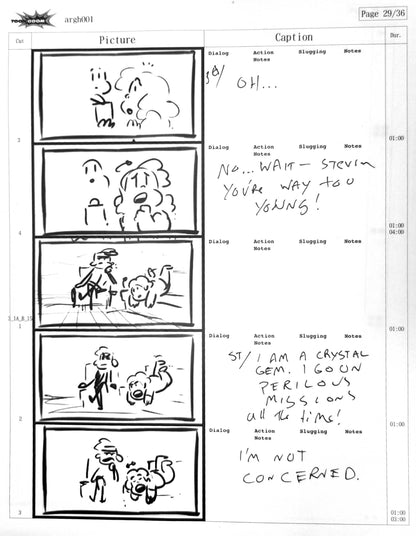 Beach City Horror Club - 9 Page Set - Storyboard Comic/Thumbnails w/Writing
