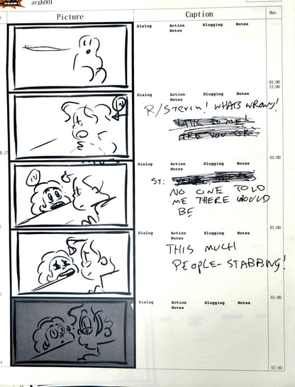 Beach City Horror Club - 9 Page Set - Storyboard Comic/Thumbnails w/Writing
