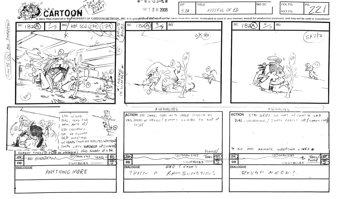 EEnE: Fistful Of Ed "The Botanical Room Revelation" Storyboard 48-Page Section + BONUS HANDDRAWN COVER ARTS!