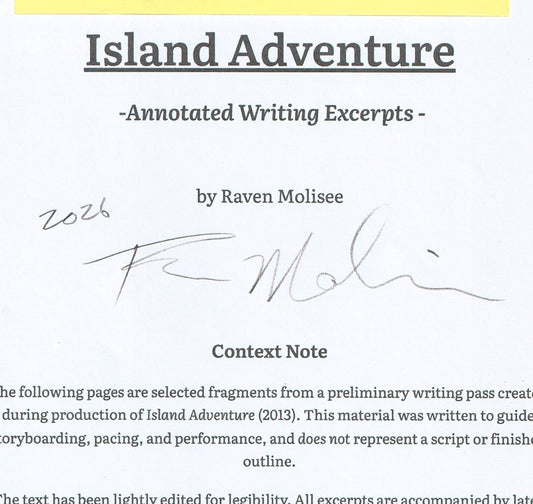 SU: "Island Adventure" — Annotated Writing Excerpts — Steven Universe / Lars / Sadie