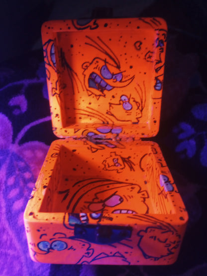 *SOLD* EEnE "Neon Orange Eddy" Keepsake Box