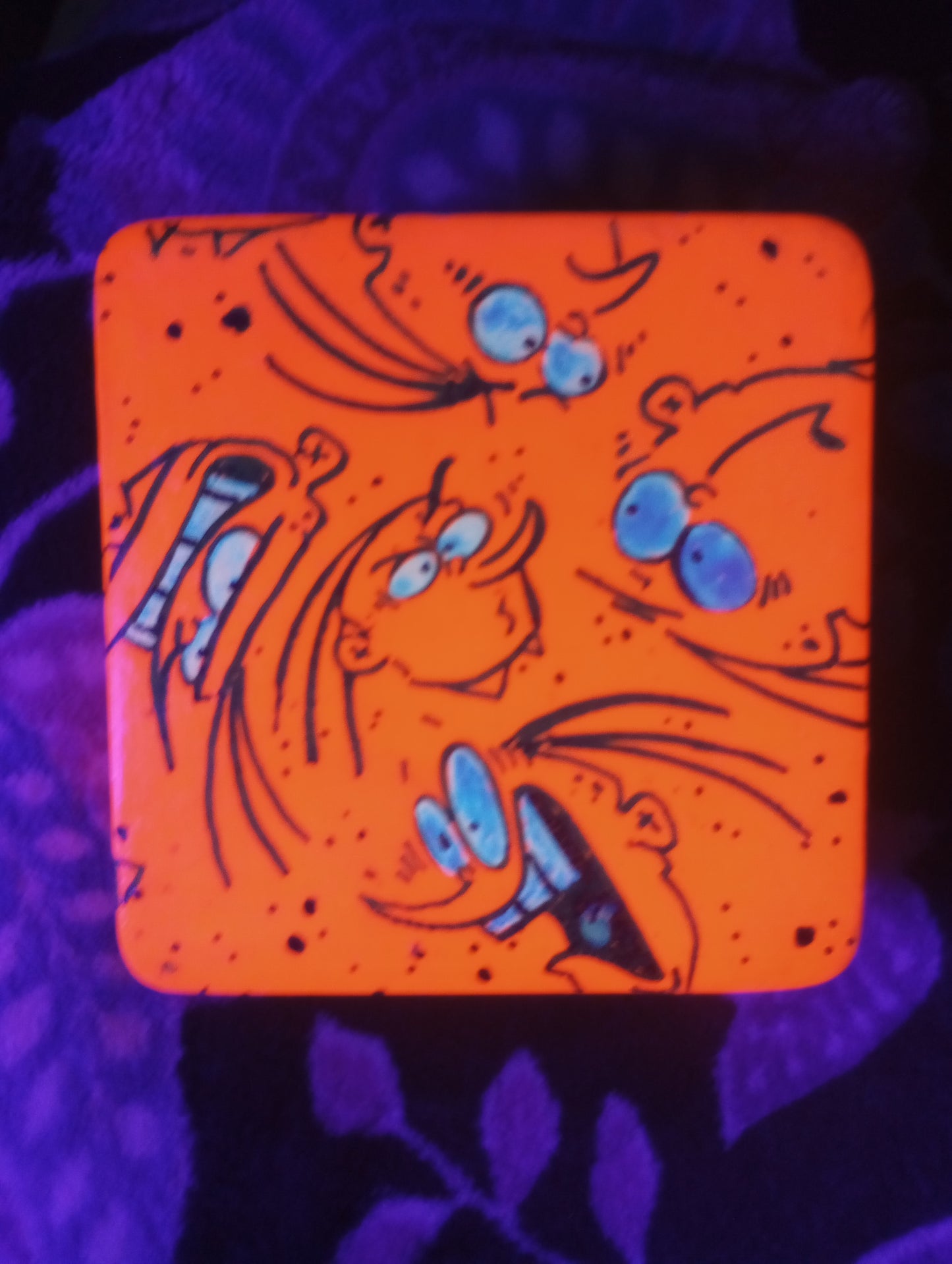 *SOLD* EEnE "Neon Orange Eddy" Keepsake Box