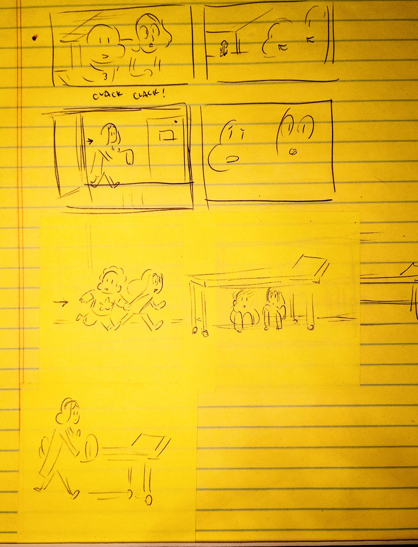 SU "Hallway Scene" Storyboard Thumbnails for Nightmare Hospital by Kat Morris