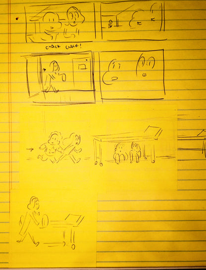 SU "Hallway Scene" Storyboard Thumbnails for Nightmare Hospital by Kat Morris