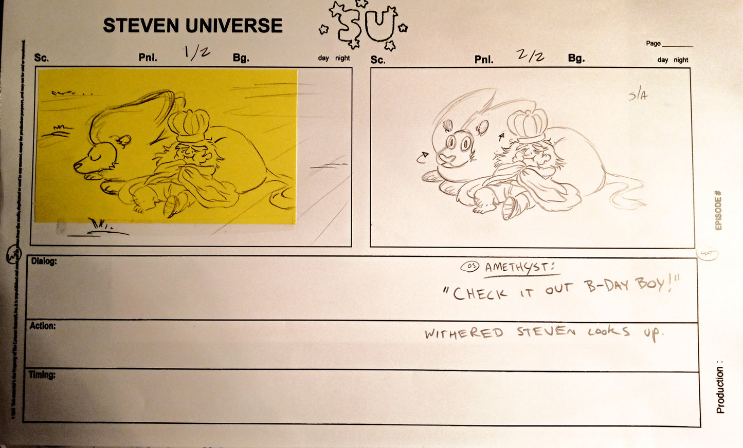 SU "King Steven W/Lion" Storyboard - So Many Birthday