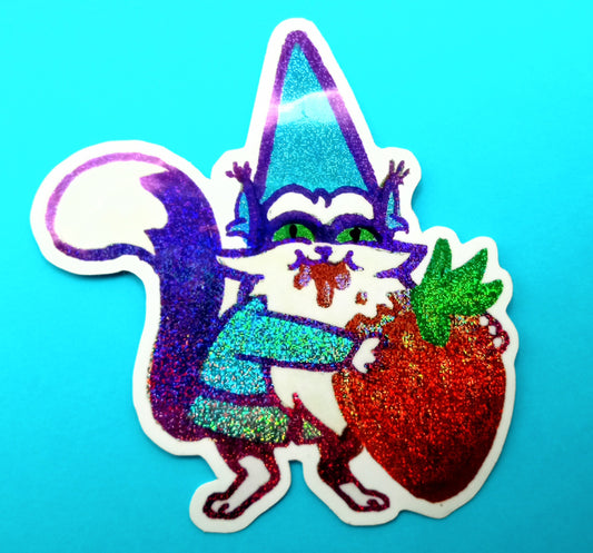 "Berry Biter" Glitter Dust Vinyl Sticker