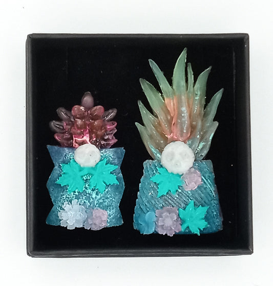 "Succulent Bones" Resin Brooch Set