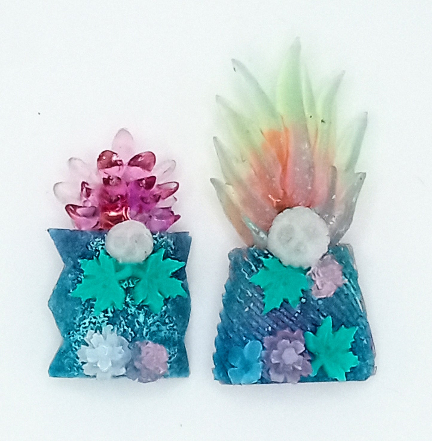 "Succulent Bones" Resin Brooch Set