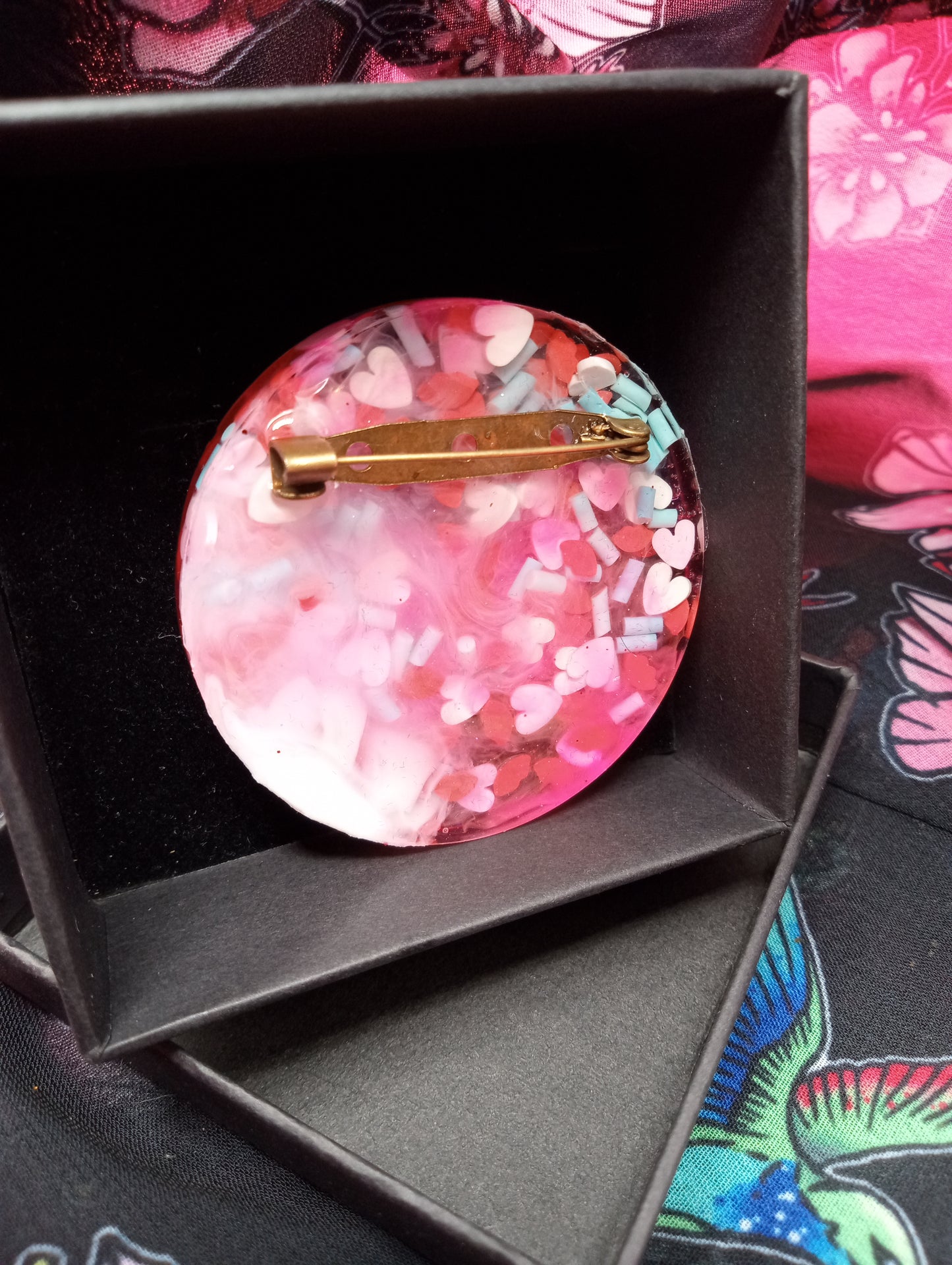 Valentine's Day "Love Bug" Holographic Butterfly Resin Brooch #2