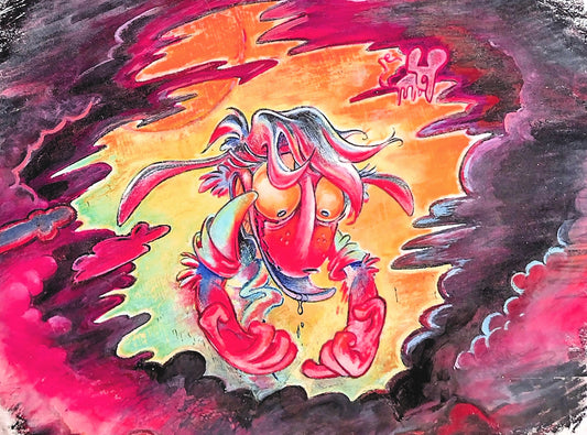 PRINT: "Drifter In The Dark" Original OSM Rabbit Art Print