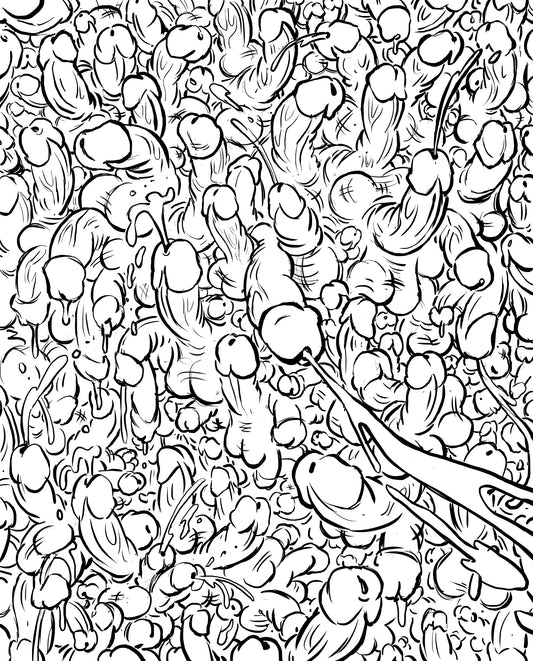 Erotic Art: "Penis Wall" 8.5x11 Canvas Print