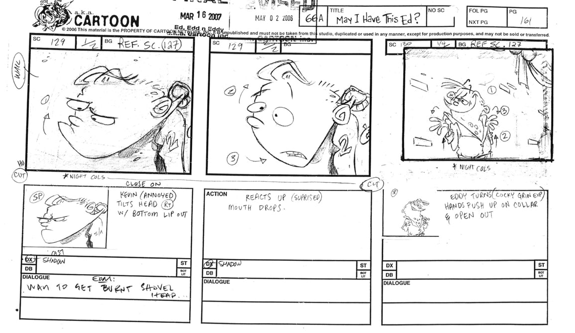 Ed Edd n Eddy "May I Have This Ed?" ART + BONUS FULL Storyboard