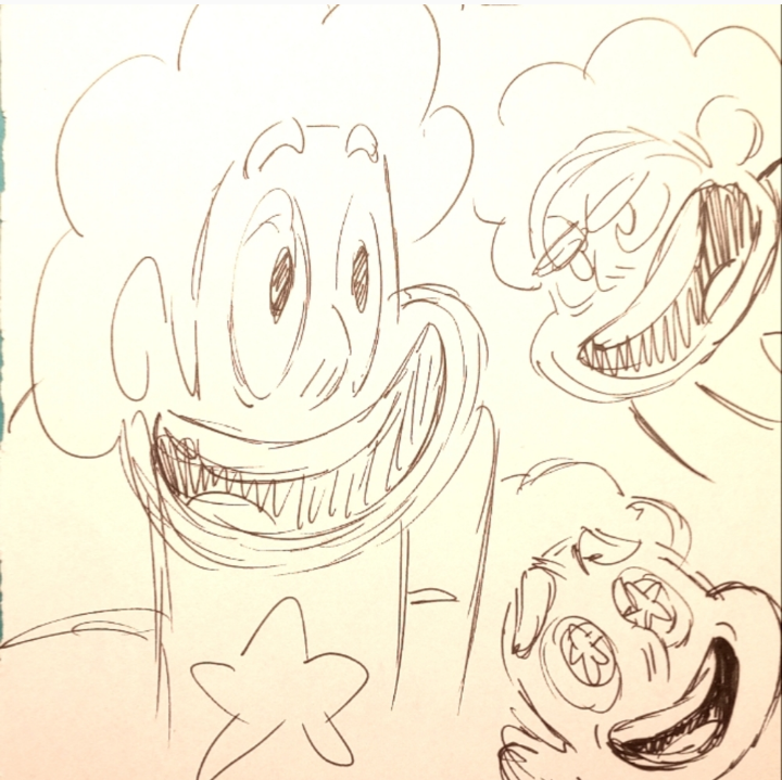 SU "Steven Meets Tapeworm Joe" warm up drawings by Raven Molisee