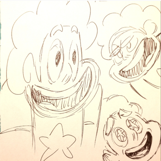 SU "Steven Meets Tapeworm Joe" warm up drawings by Raven Molisee