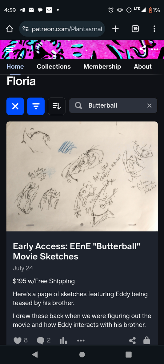 *SOLD* EEnE "Butterball" Warm Up Drawings Raven Molisee