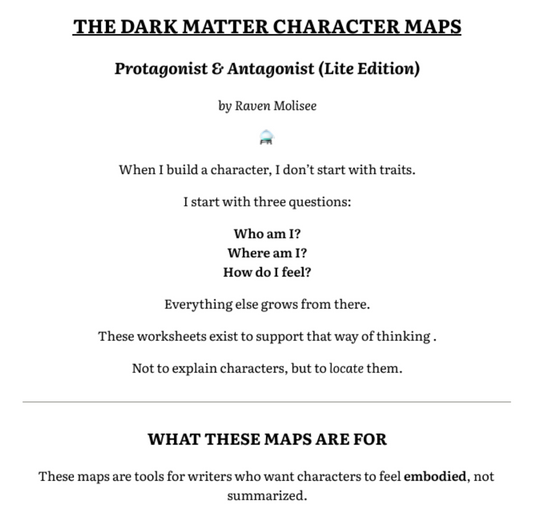 The Dark Matter Character Maps *PDF* Digital Download