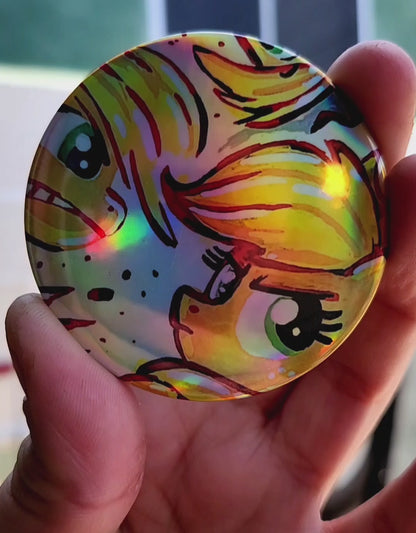 BUTTONS: 2.25" Holographic Rainbow Buttons