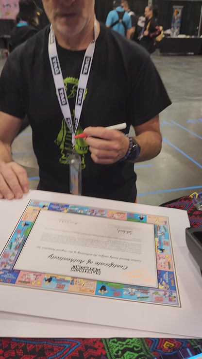 COA *Signed By All 3 Eds* Authentic Animation Cel