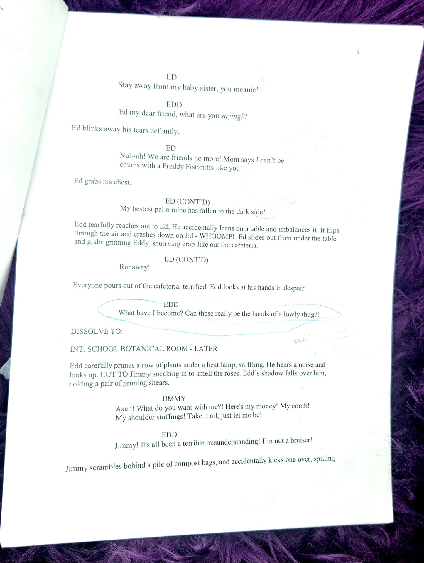 Ed Edd Eddy: Original "Fistful Of Ed" 2006 working Script, Signed & Sketched on by 3 Artists