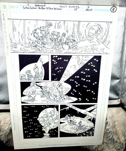EEnE "Another Ed Down The Drain" Original 11 x 17 Inked Comic Page - Cartoon Network Block Party