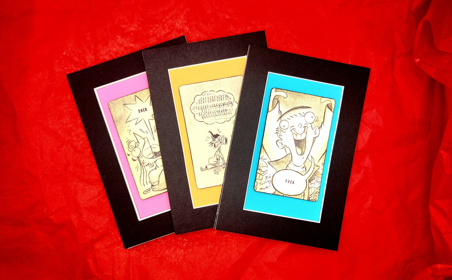 Mini Art Card Prints: "FUCK! Set of 3 - EEnE
