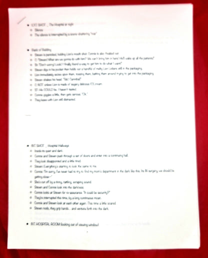 SU Nightmare Hospital: Original Production Writing (4 pages)