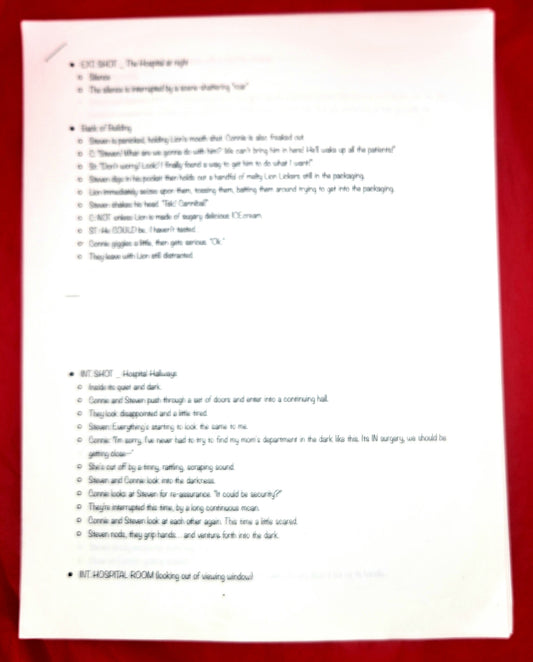 SU Nightmare Hospital: Original Production Writing (4 pages)