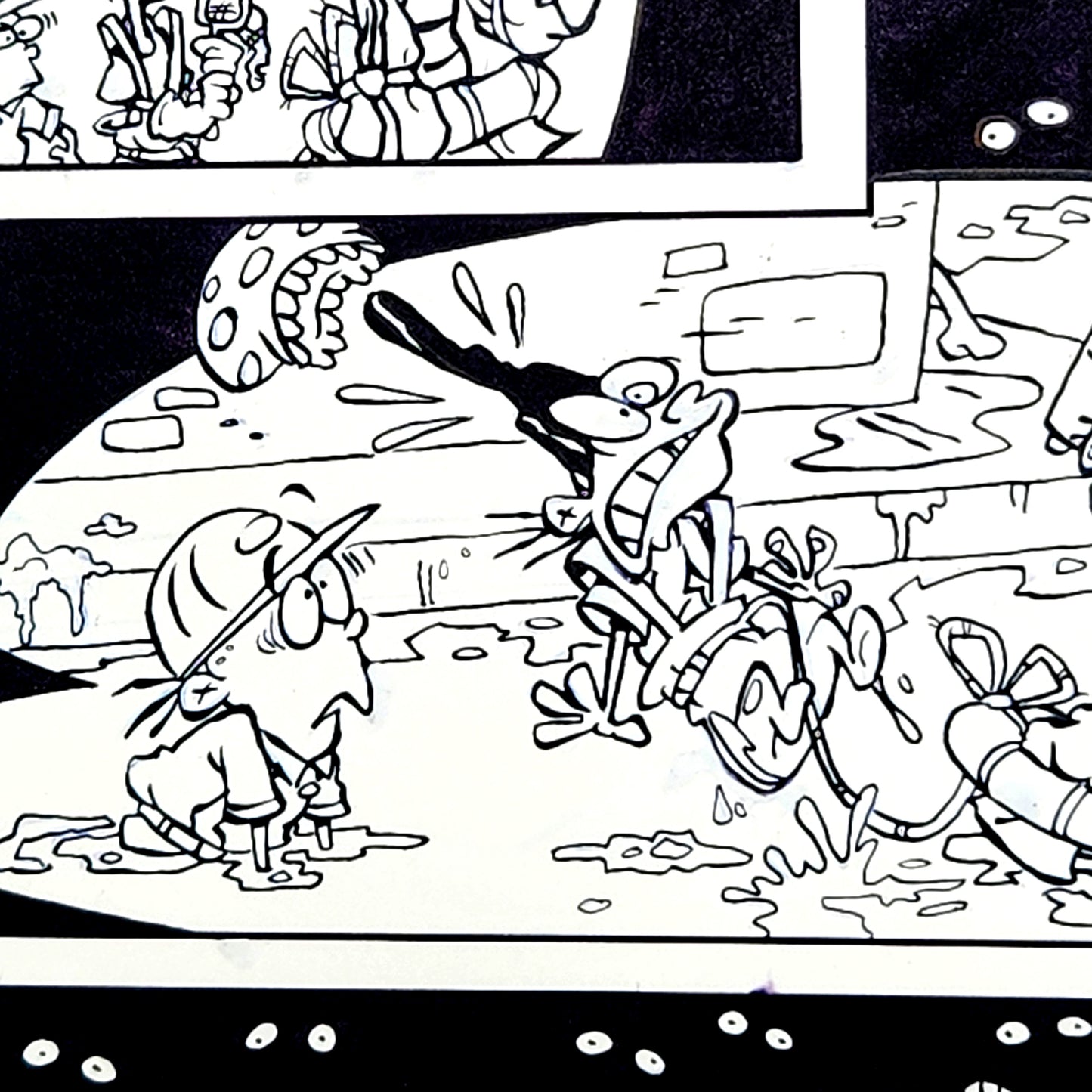 EEnE "Another Ed Down The Drain" Original 11 x 17 Inked Comic Page - Cartoon Network Block Party