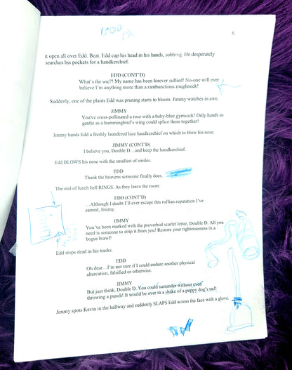 Ed Edd Eddy: Original "Fistful Of Ed" 2006 working Script, Signed & Sketched on by 3 Artists