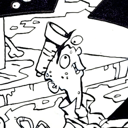 EEnE "Another Ed Down The Drain" Original 11 x 17 Inked Comic Page - Cartoon Network Block Party