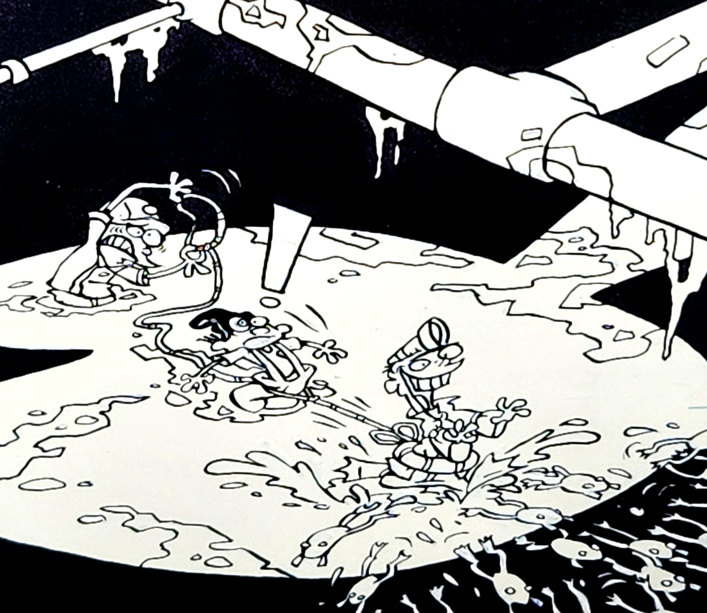 EEnE "Another Ed Down The Drain" Original 11 x 17 Inked Comic Page - Cartoon Network Block Party