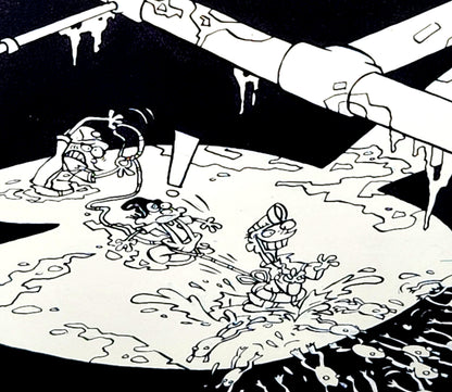 EEnE "Another Ed Down The Drain" Original 11 x 17 Inked Comic Page - Cartoon Network Block Party
