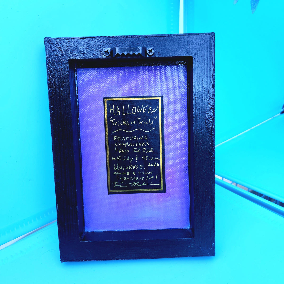 MED Halloween "Tricks OR Treats" Wood & Canvas Wall Plaque
