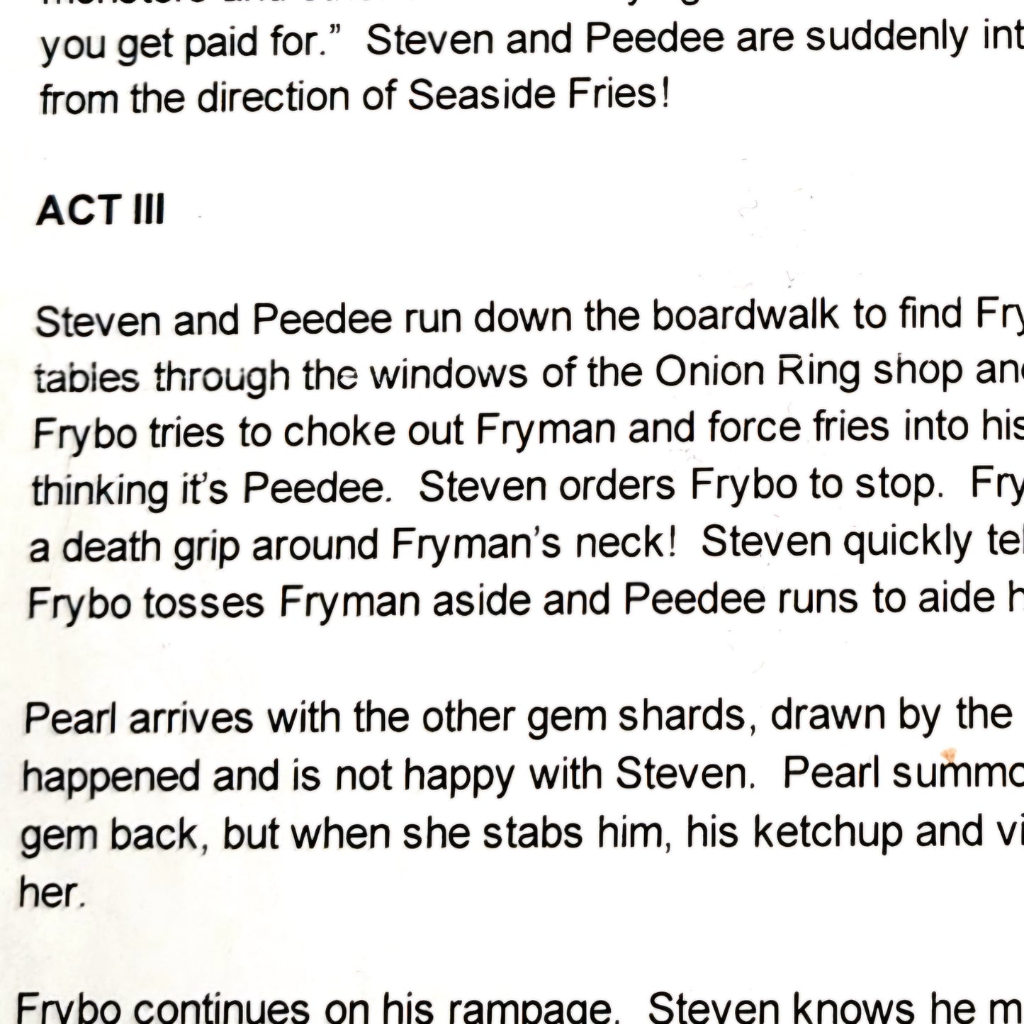 SU Frybo: Original Outline with Notes (signed)