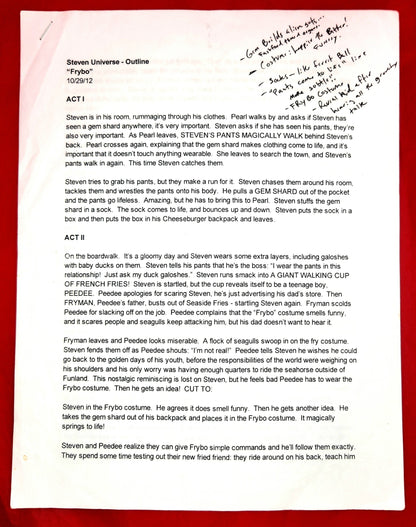 SU Frybo: Original Outline with Notes (signed)