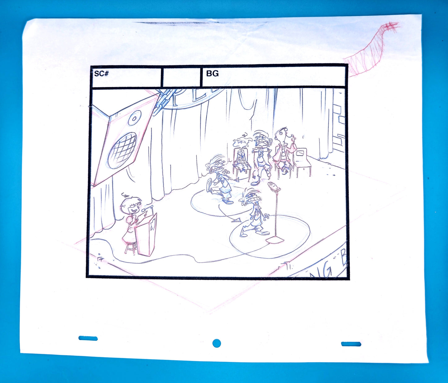 Ed Edd n Eddy: "Rolf At The Mic" 3-Page Production Storyboard Scene
