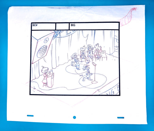 Ed Edd n Eddy: "Rolf At The Mic" 3-Page Production Storyboard Scene