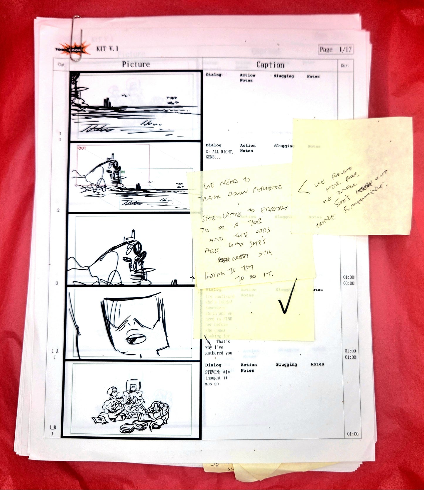 SU - Keeping It Together: Production Rough Storyboards (17 pages)