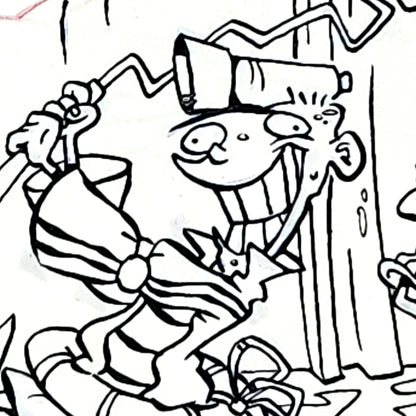 EEnE "Another Ed Down The Drain" Original 11 x 17 Inked Comic Page - Cartoon Network Block Party