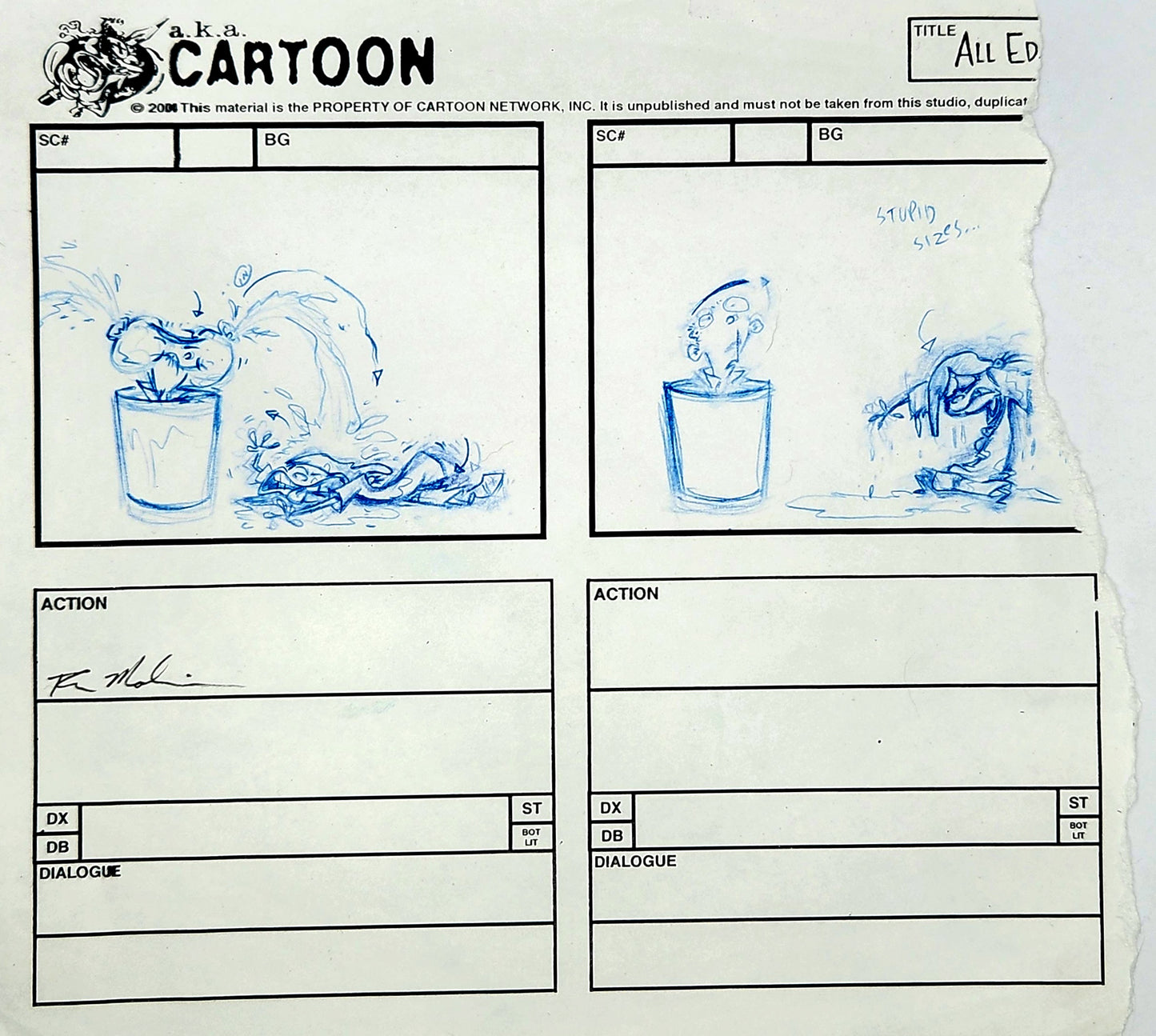 EEnE: Original Storyboard Rough – All Eds Are Off