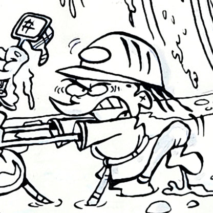 EEnE "Another Ed Down The Drain" Original 11 x 17 Inked Comic Page - Cartoon Network Block Party