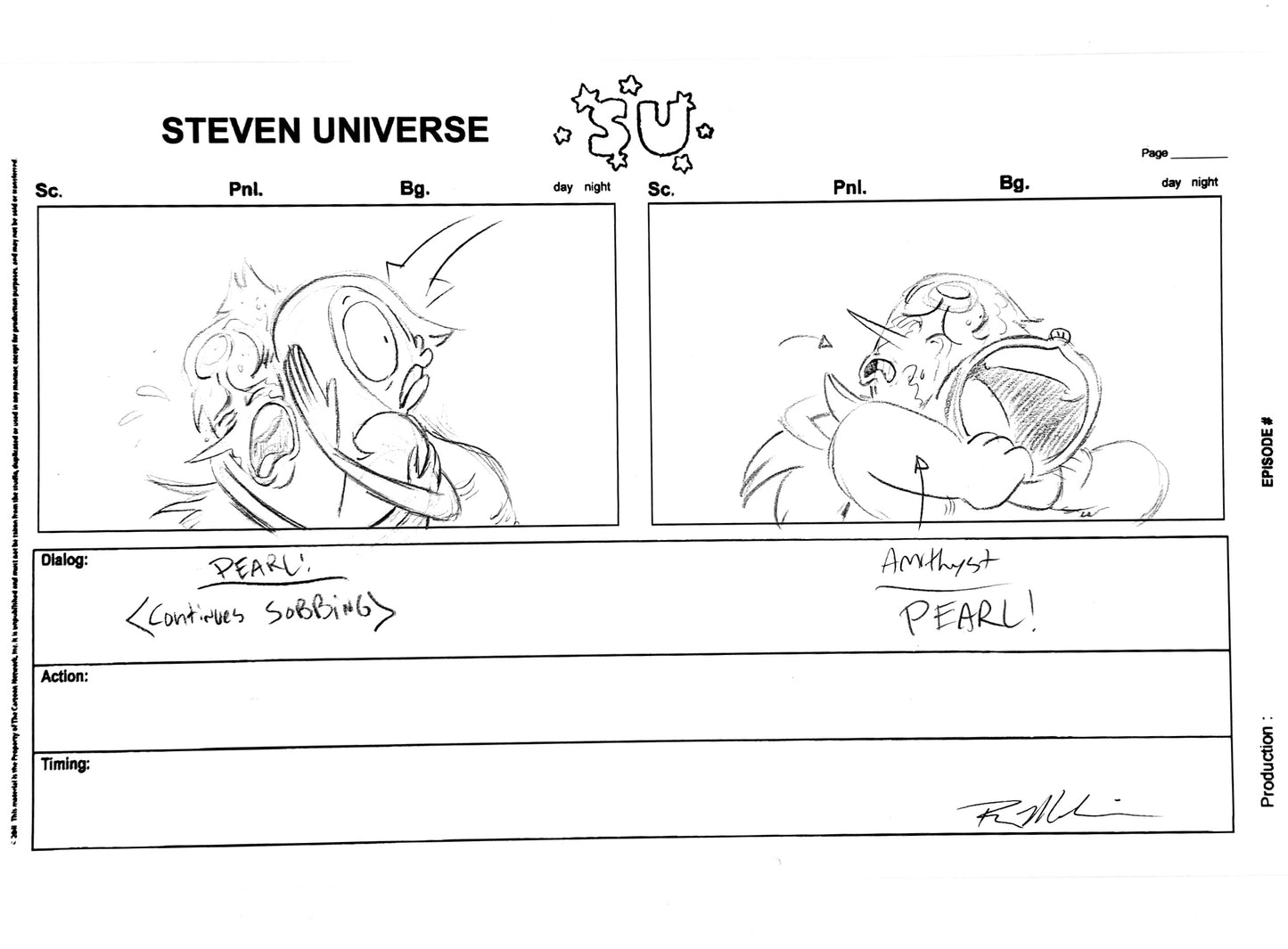Steven Universe: Production Storyboard "So Many Birthdays" Amethyst & Pearl #001