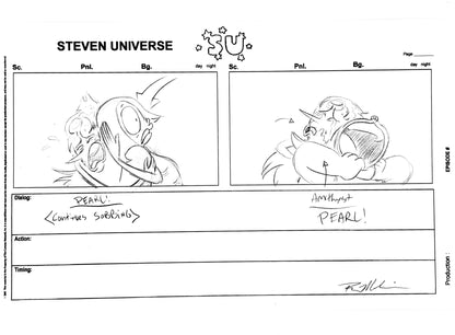 Steven Universe: Production Storyboard "So Many Birthdays" Amethyst & Pearl #001
