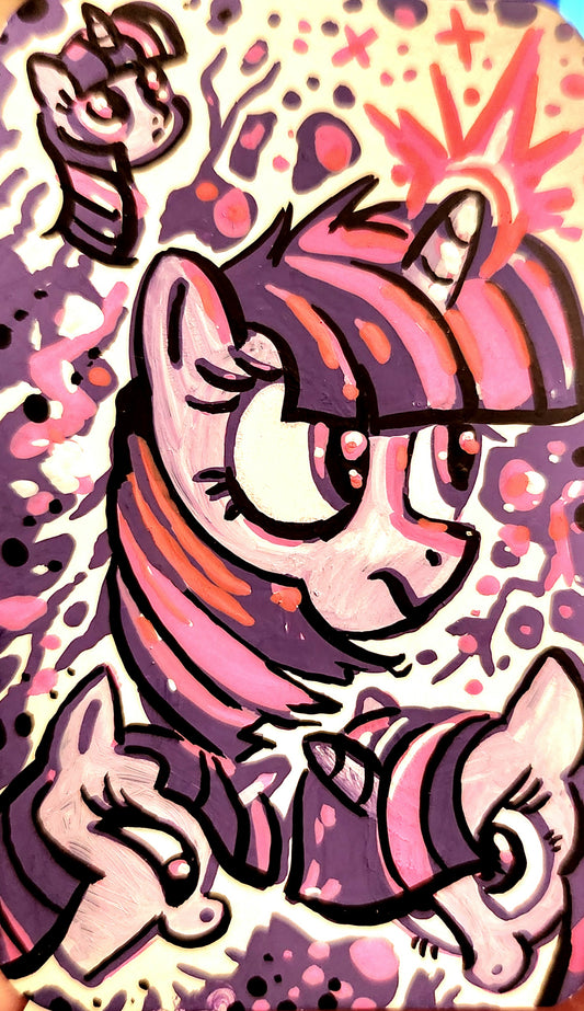 MLP:FIM Twilight Sparkle #4 — Original Acrylic Mini Painting (Signed)